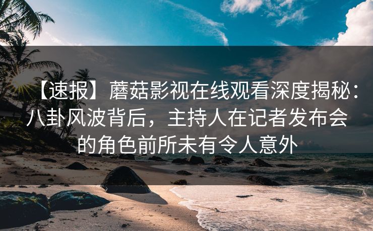 【速报】蘑菇影视在线观看深度揭秘:八卦风波背后,主持人在记者发布会的角色前所未有令人意外 【速报】蘑菇影视在线观看深度揭秘:八卦风波背后,主持人在记者发布会的角色前所未有令人意外